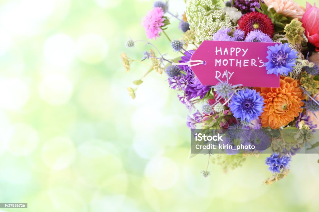 Summer flowers Birthday Card Stock Photo
