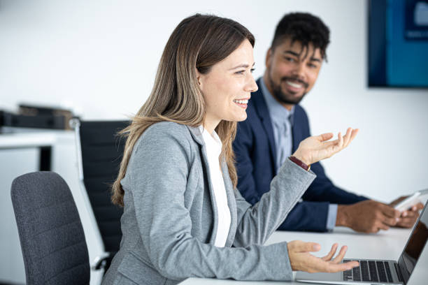 Business people on meeting stock photo