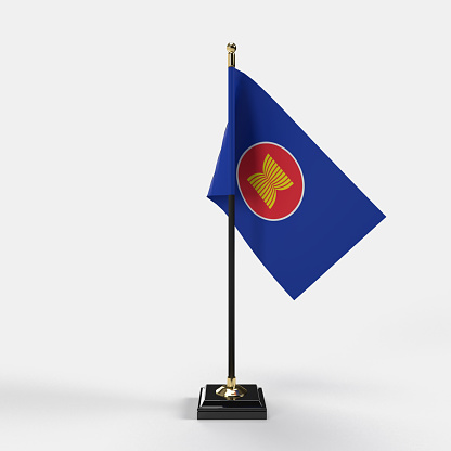 Flag of Asean Economic Community. 3D Rendering
