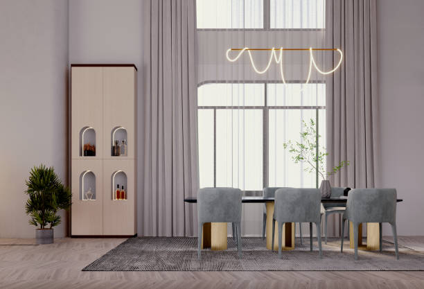 istock 3d rendering,3d illustration, Interior Scene and  Mockup,dining room and kitchen, 1427545481