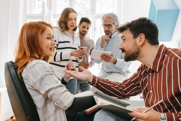 istock Explaining my point of view on a meeting 1427547487