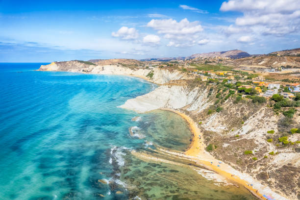 istock Aerial view with Scala dei Turchi, Sicily island 1427557518