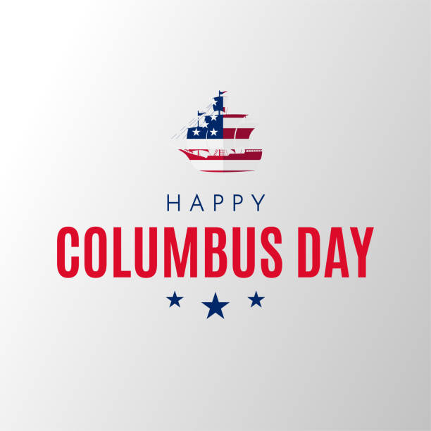 Happy Columbus Day poster. Vector Happy Columbus Day poster. Vector illustration. EPS10 replica santa maria ship stock illustrations