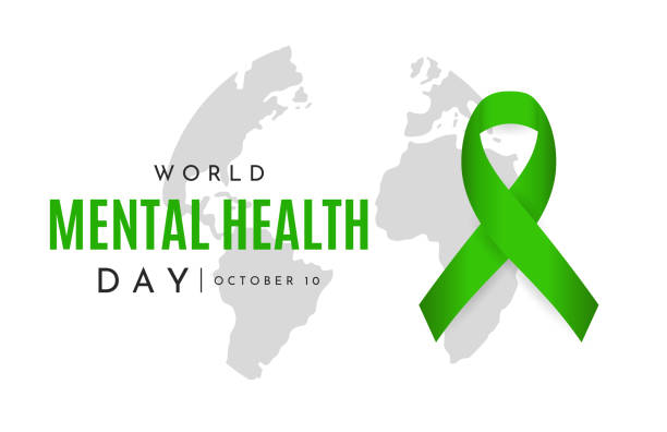 istock World Mental Health Day card, October 10. Vector 1427558658