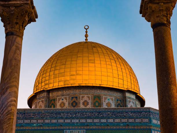 岩のドーム(alアクサ化合物 - パレスチナ) - jerusalem dome jerusalem old city dome of the rock ストックフォトと画像