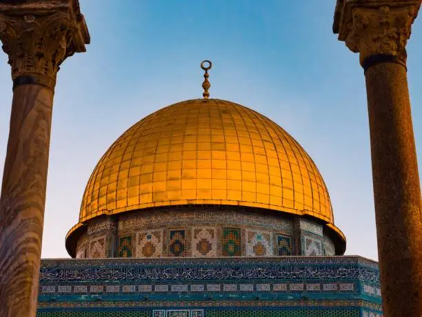 This shot was taken during sunrise at dome of the rock (AL Aqsa compound)