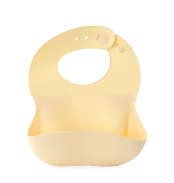 istock Yellow silicone baby bib isolated on white 1427566906