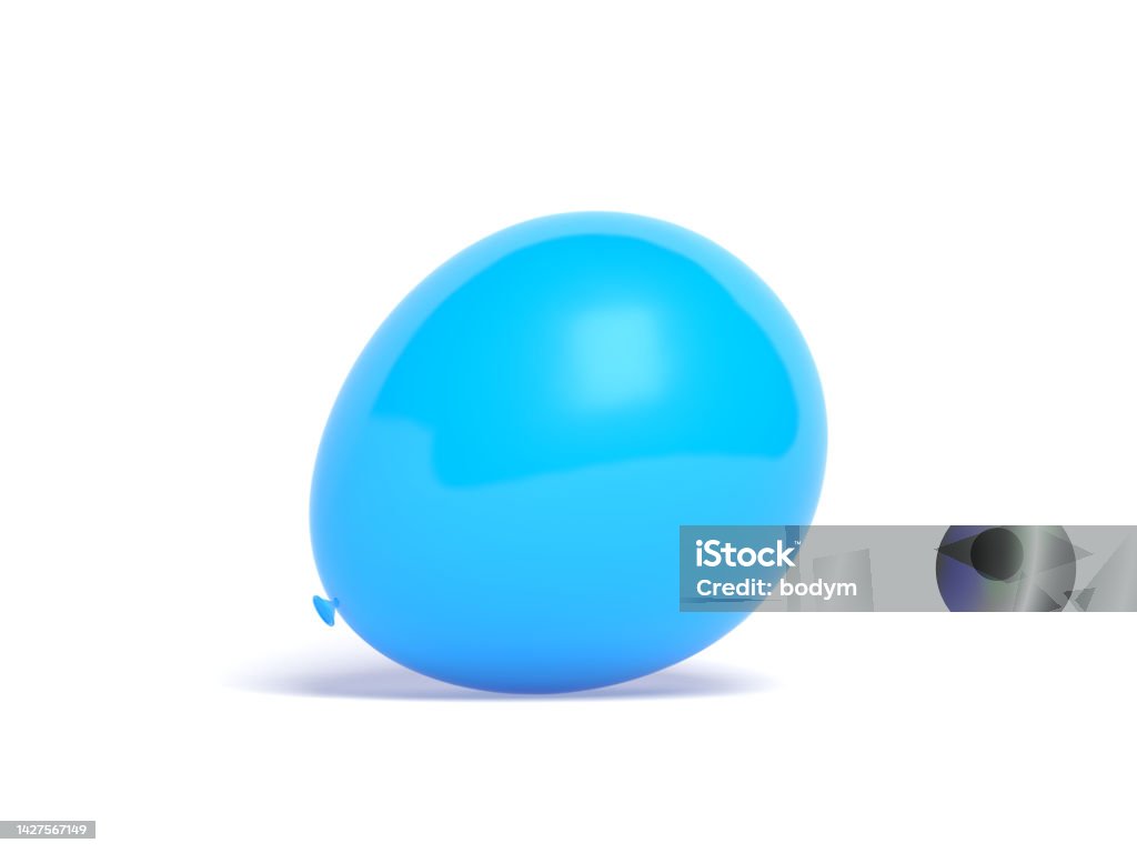 Blue balloon isolated on white background. Blue balloon isolated on white background. 3d illustration. Balloon Stock Photo