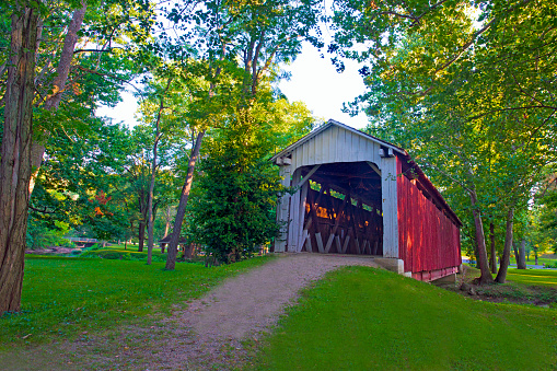Red Covered Bridge-Built in 1875- Kokomo-Howard County Indiana