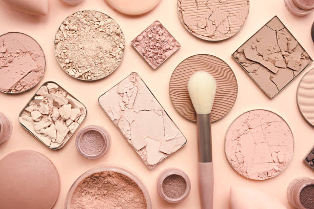 istock Varieties of face powders and foundations for perfect complexion, basic make up products to even out and matte skin, beauty cosmetics with brushes and sponges 1427567726