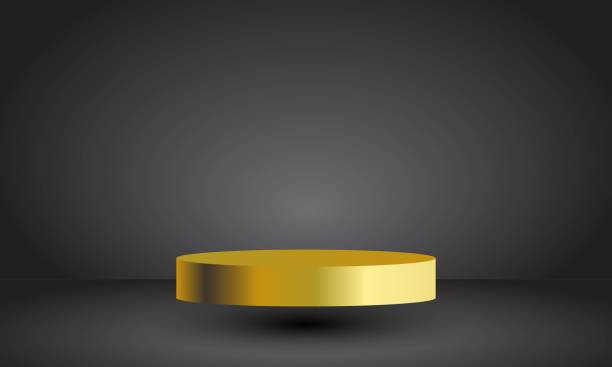 istock Gold mockup space for display of product design. 1427569561