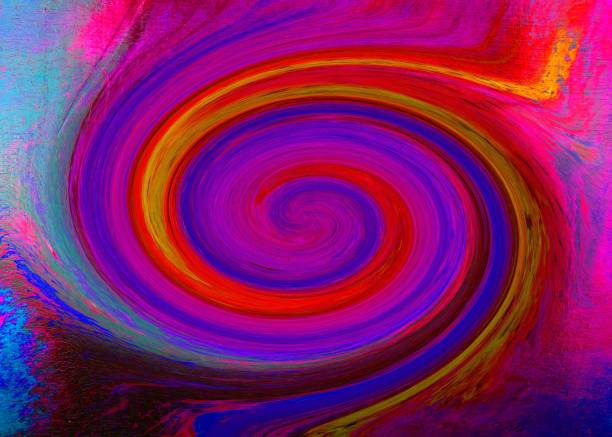 istock Spiral swirl acrylic poured paint illustration 1427570207
