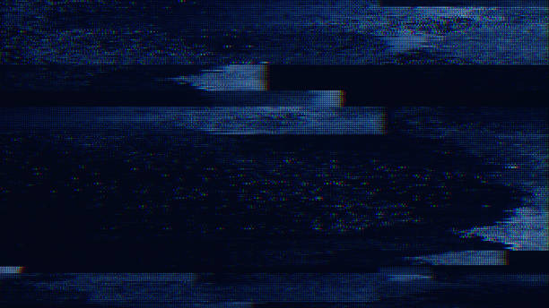 istock Glitch noise static television VFX pack. Visual video effects stripes background, CRT tv screen no signal glitch effect 1427580520