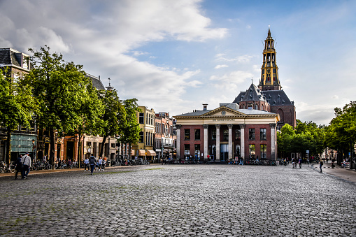 Historic city hall in the center of Haarlem, Netherlands