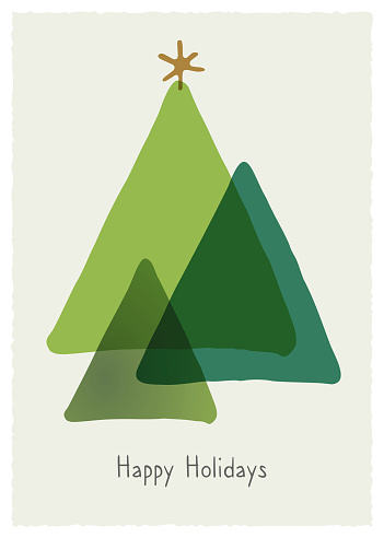 Holiday Card with Christmas Trees. Stock illustration