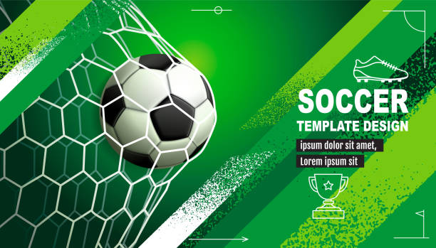 футбол дизайн шаблона , футбольный баннер, спортивный дизайн макета, зеленая тема, вектор - football stock illustrations