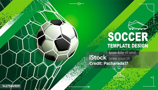 istock Soccer Template design , Football banner, Sport layout design, green Theme,  vector 1427584909