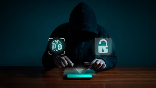 istock Hackers spy on cell phones. Concept of information security system in internet network and information espionage. 1427585099