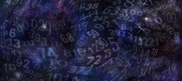 istock Cosmic Night Sky and Chaotic Numbers 1427591892