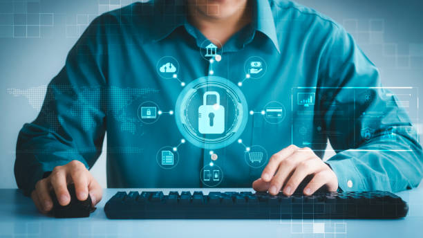 istock cybersecurity concept Global network security technology, business people protect personal information. Encryption with a key icon on the virtual interface. 1427593365