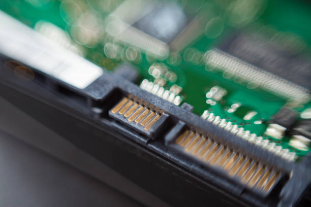 istock Detail of hard disk connection on top of a table 1427596076