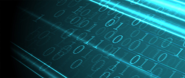 Byte Code Flow Ahrt Bytes Of Binary Code Run Through Network Abstract Futuristic Technology ...