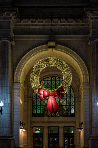 istock Illuminated Christmas wreath at Union Station 1427610187
