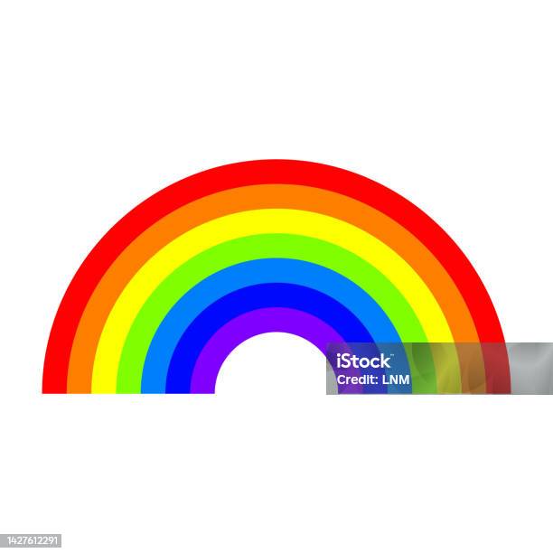 Simplistic Rainbow Simple Rainbow Flat Style Vector Illustration Stock Illustration ...