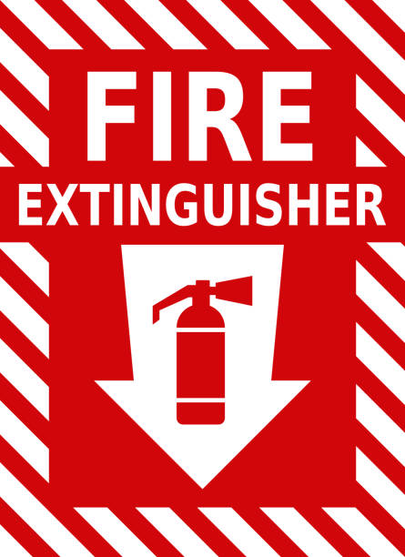 fire extinguisher sign flat style vector illustration - 滅火筒標誌 幅插畫檔、美工圖案、卡通及圖標