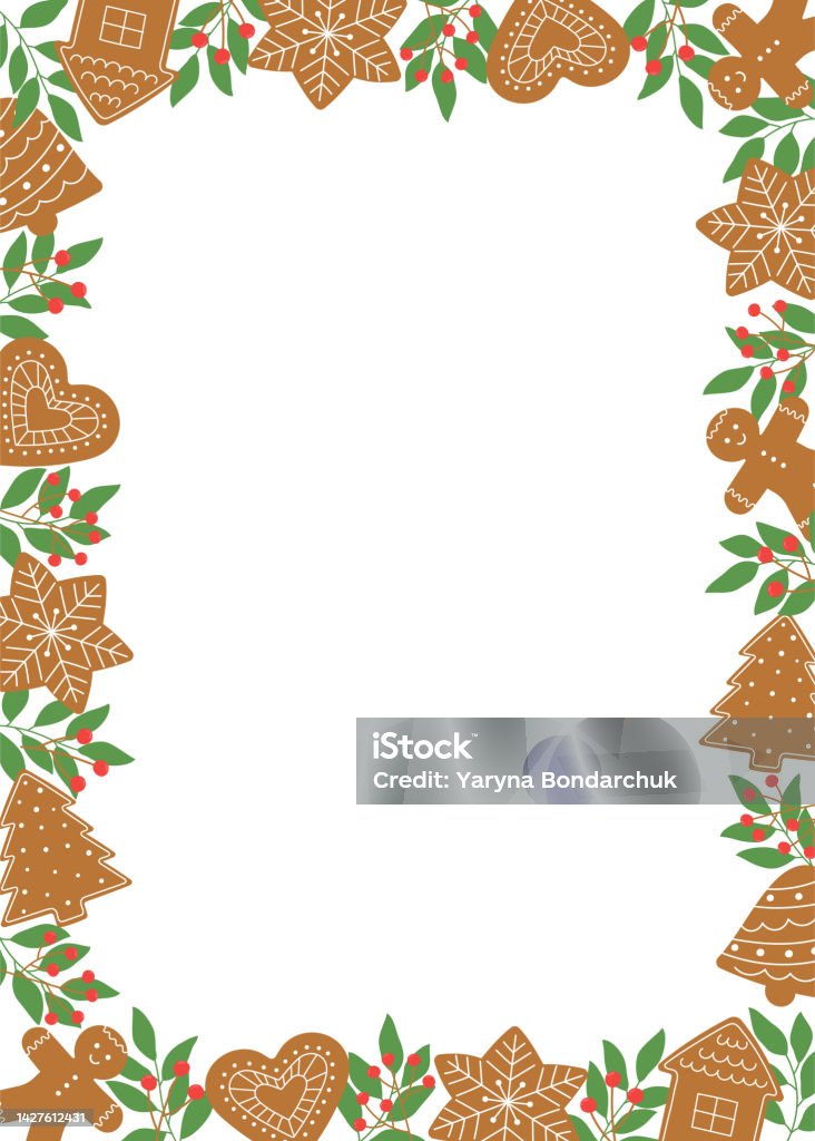 Gingerbread Cluster Frame Gingerbread Cookies Frame Stock Illustration - Download Image Now ...