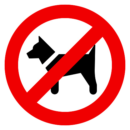 No dogs allowed sign vector editable flat style image. Public park related illustration