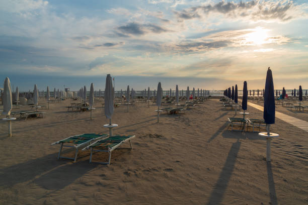 istock typical italian adriatic beach at sunrise 1427614726