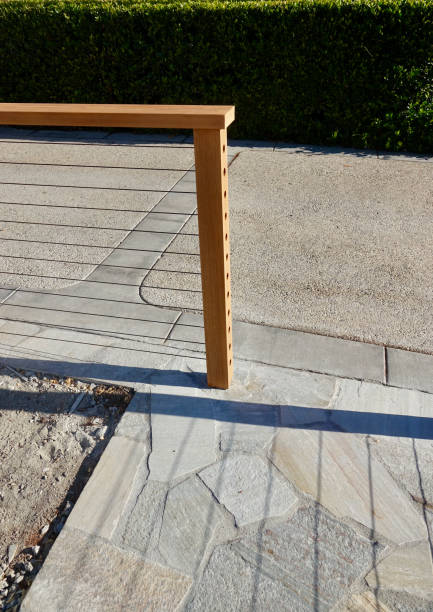 istock Cable fence project is underway on the patio 1427616772