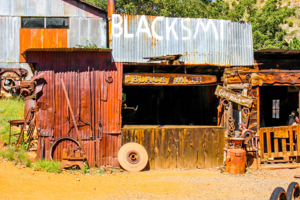 istock Old Wood And Metal Blacksmith Building 1427632513