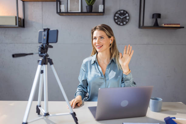 istock Mature woman vlogging 1427632862
