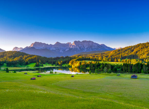 istock Lake Geroldsee with Karwendel Mountains, Bavaria, Germany 1427633042