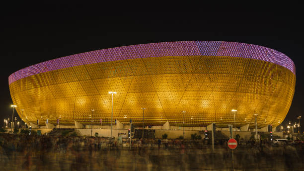 Lusail Iconic Stadium or Lusail Stadium is a football stadium in Lusail, Qatar. Doha,Qatar- September 09,2022:Lusail Iconic Stadium or Lusail Stadium is a football stadium in Lusail, Qatar. qatar photos stock pictures, royalty-free photos & images