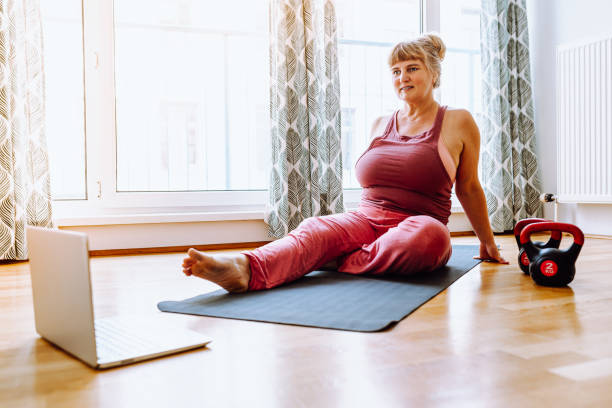 istock Active lifestyle, keeping body in good shape for middle-aged women 1427646048