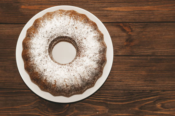 istock The baked dessert is a round cupcake sprinkled with powder 1427648599