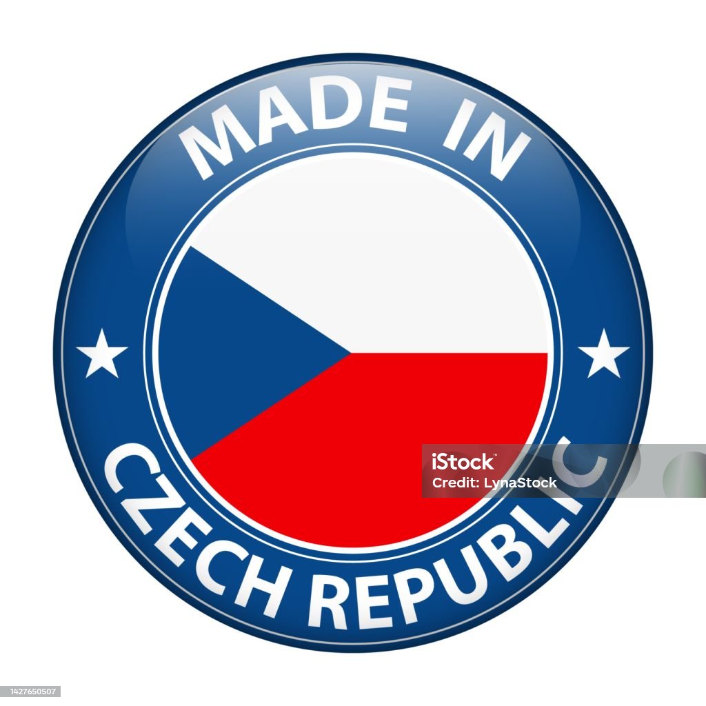 Sản Xuất Tại Cộng Hòa Séc Huy Hiệu Vector Nhãn Dán Với Các Ngôi ...