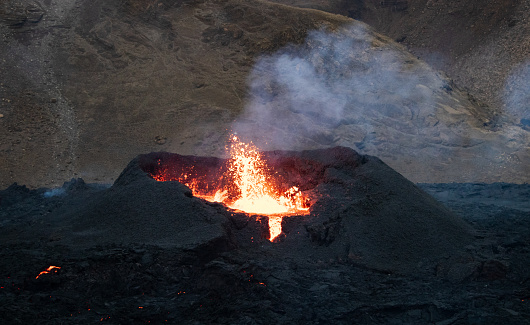 volcano eruption lava flow