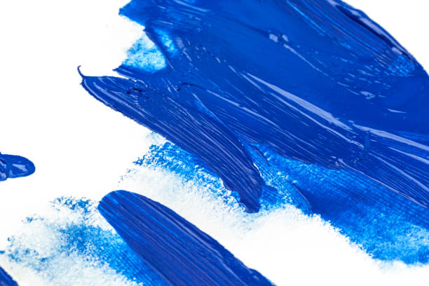 istock Blue traces of paint isolated on a white background 1427655994