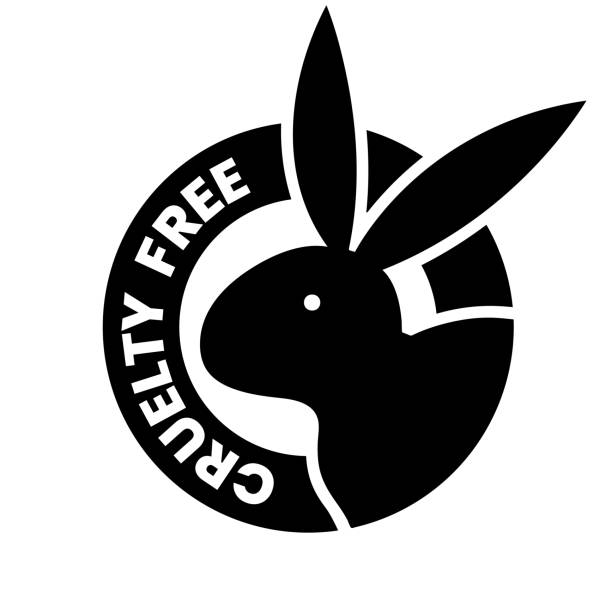 Black Cruelty Free Icon 1 Black Cruelty Free Badge isolated on a White Background animal welfare stock illustrations