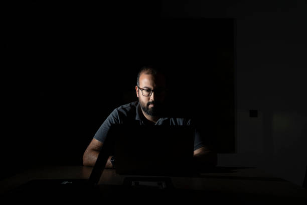 Computer In Dark Room 260+ Man Computer Dark Room Stock Photos, Pictures & Royalty-Free ...