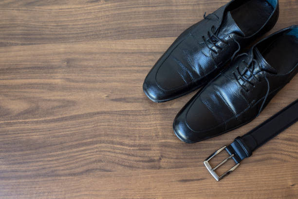 istock Men's shoes and belt 1427669707