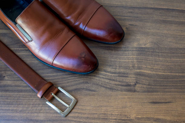 istock Men's shoes and belt 1427669856