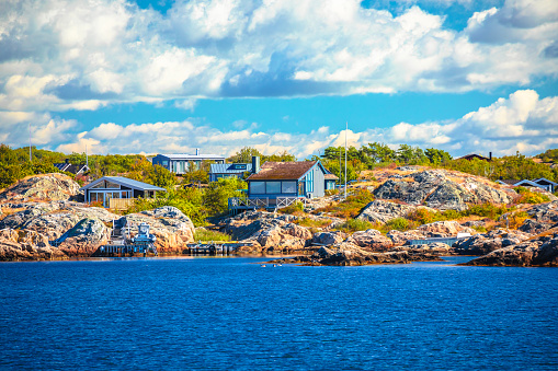 Gothenburg archipelago islands waterfront view,  Goteborg Municipality, Vastra Gotaland County, Sweden