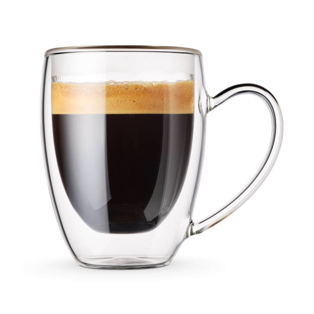 istock Glass cup of espresso coffee isolated on white. 1427674855