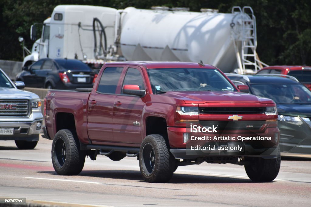 Chevy 4x4 Pickup Truck On Gulf Freeway Interstate 45 In Houston Tx Stock Photo Download Image