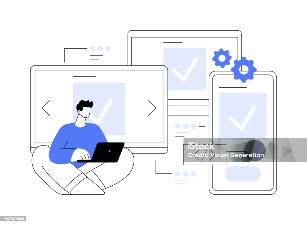 Platform Development Vector Image Crossplatform Development Abstract Concept Vector Illustration Stock ...